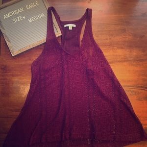 American Eagle Crochet Racer Back Tank - Medium